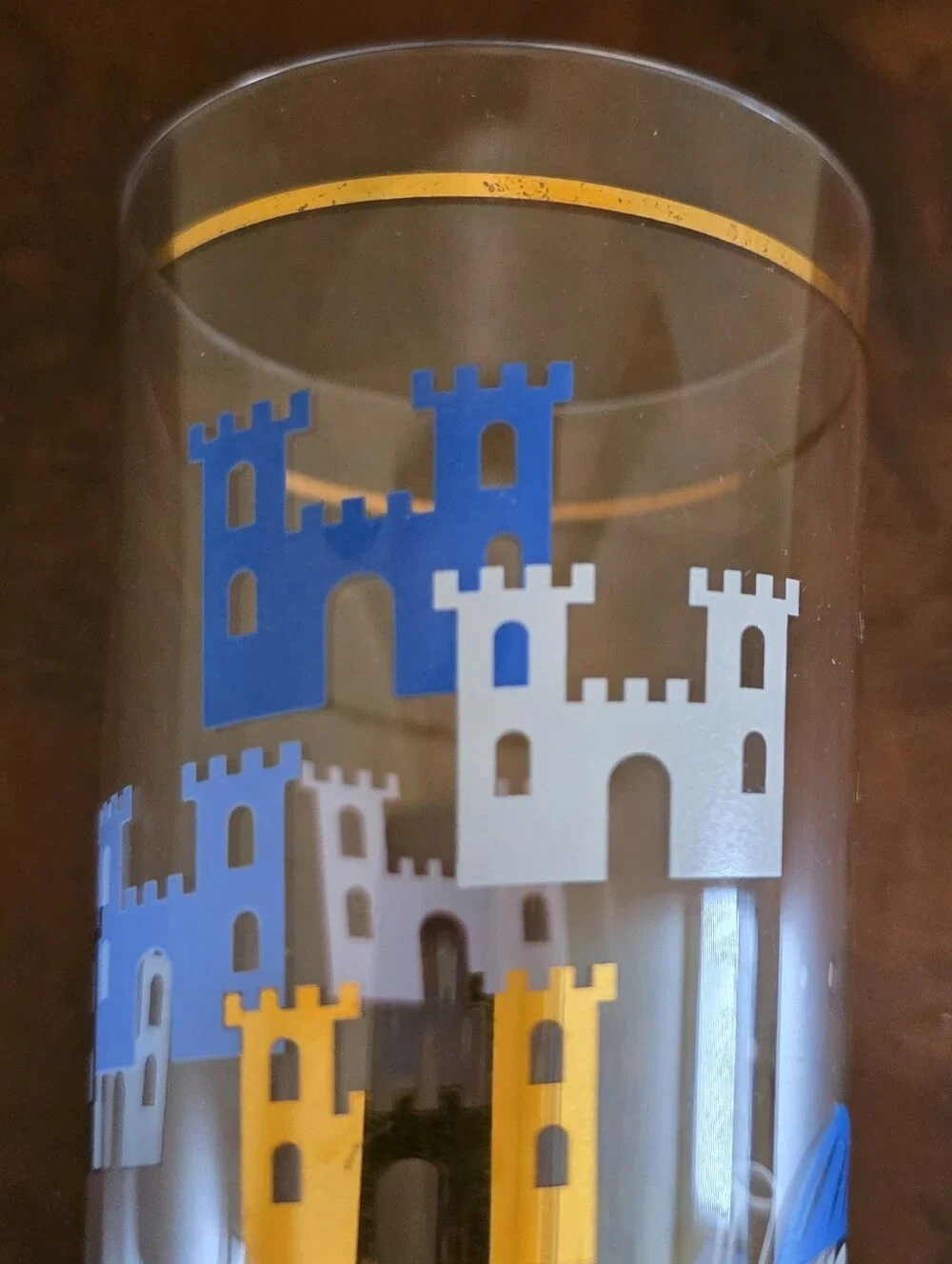 Vintage 1990s Rittenhouse Beppe Del Greco Knight Pilsner Beer Glass Gold Trim